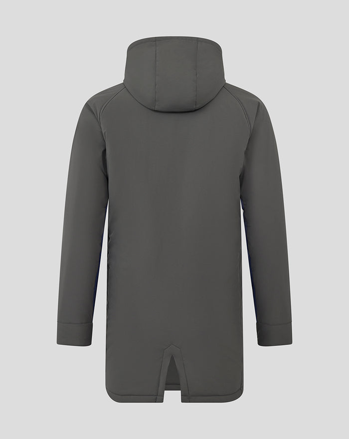 Back view of dark grey hooded Feyenoord training jacket