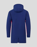 Back view of adult blue Feyenoord training jacket with hood and pink side panels