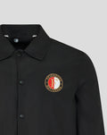 Close-up of left chest Feyenoord circular patch on black jacket