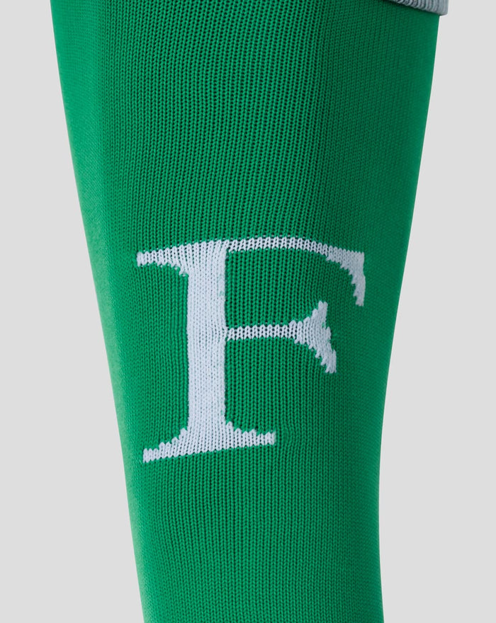 Green Feyenoord Derde Kousen sock with padded heel and white Castore logo on the calf.