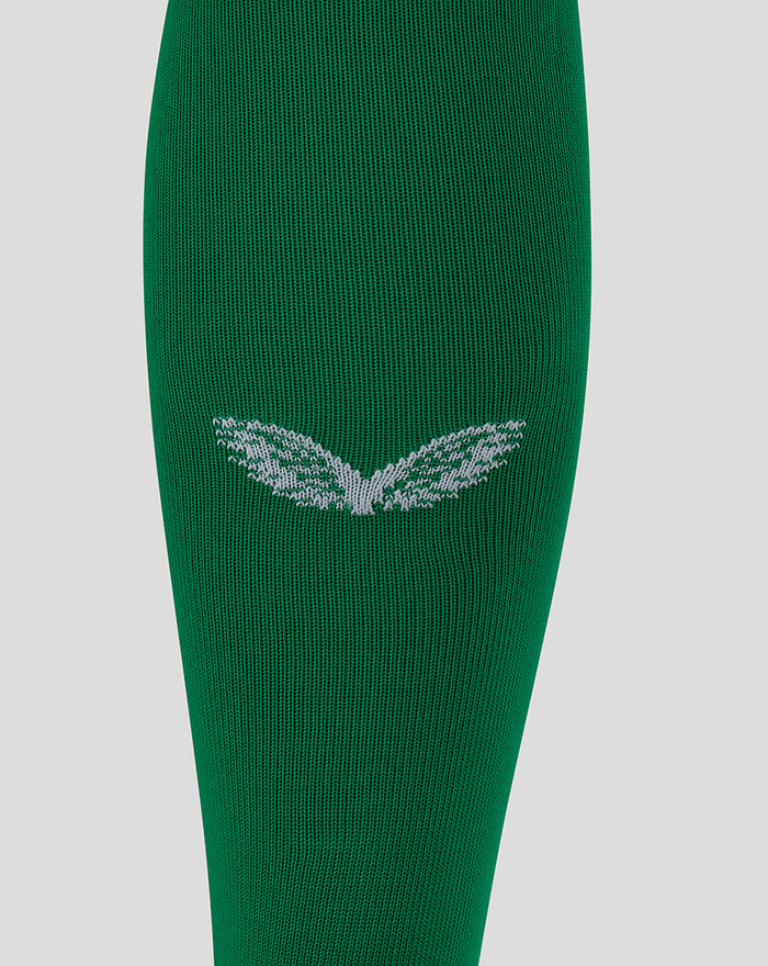Green Feyenoord sock with white embroidered wing emblem
