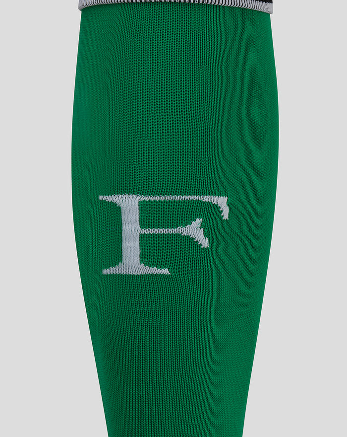 Green adult Feyenoord sock with white embroidered letter E
