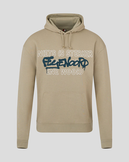 FEYENOORD CONTEMPORARY HOODY - VOLWASSENEN - TAUPE GRIJS